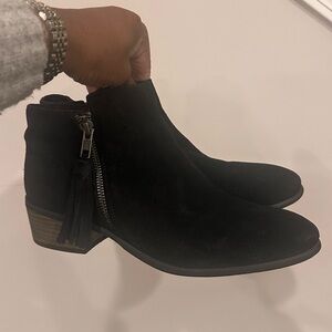 Black Suede Ankle Boots - Size 8